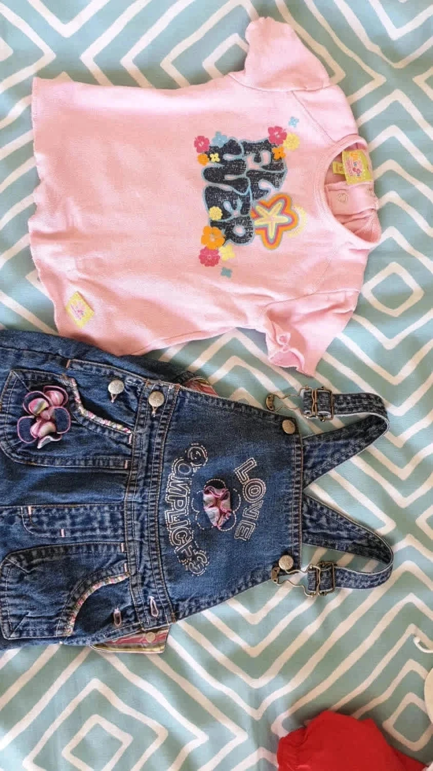 Conjunto macacão de jeans e camiseta Complices 18 meses – photo 8